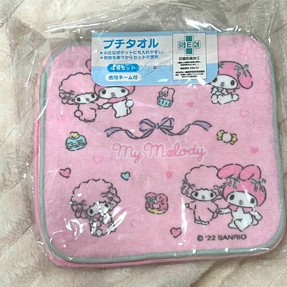 Sanrio mymelody square face towel set of 4 - Picture 1 of 2